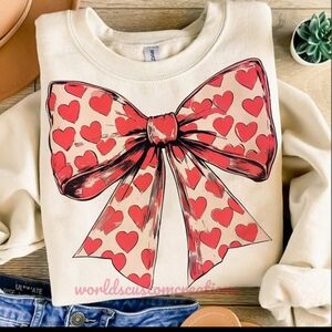 Heart bow coquette crewneck sweatshirt